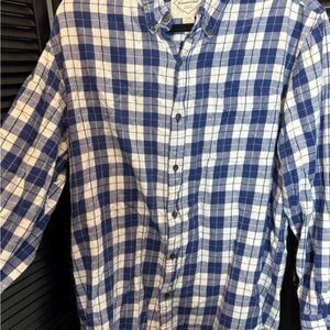 St. John's Bay Blue and White Plaid Men's Shirt